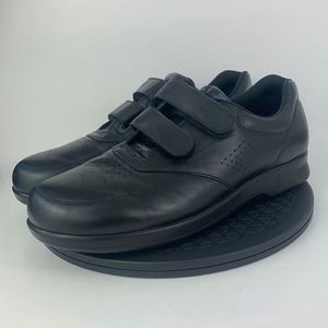 SAS VTO Black Leather Hook & Loop Strap Comfort Walking Shoes Men's Size 13 N